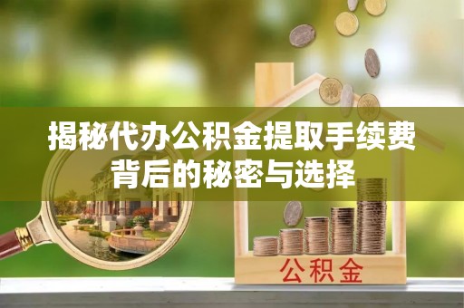 明溪揭秘代办公积金提取手续费背后的秘密与选择