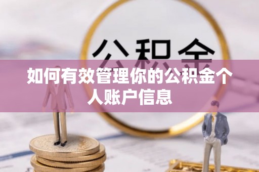 明溪如何有效管理你的公积金个人账户信息